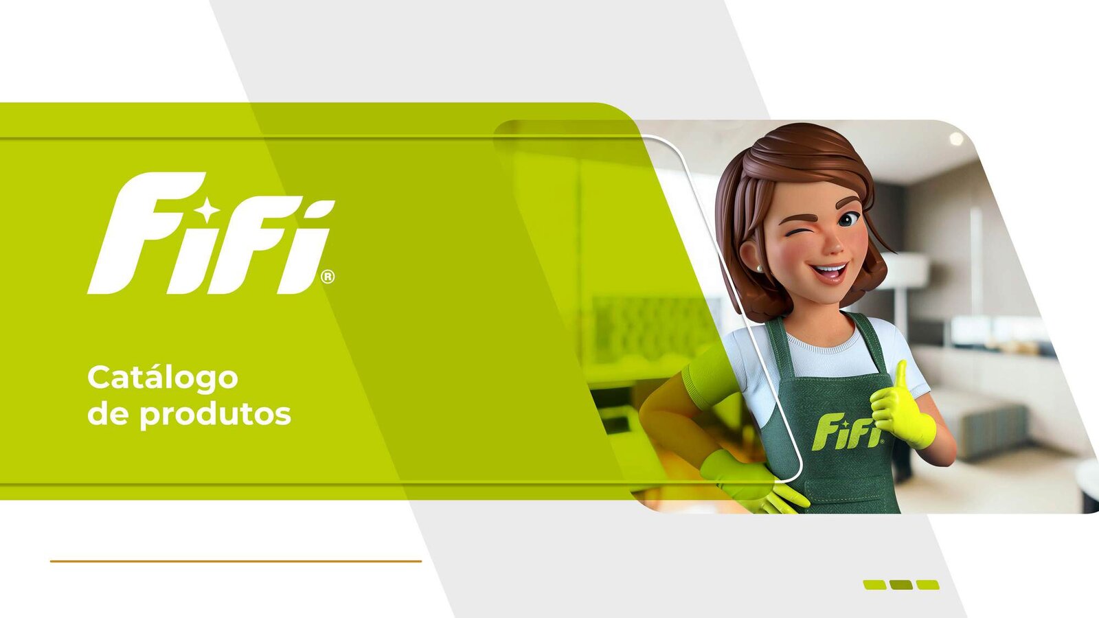 Capa do catálogo FIFI com a personagem à direita